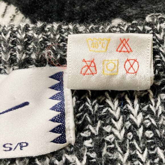CLUB EUROPE Vintage grey black white blend thick knit sweater ~ SMALL MEDIUM - Picture 11 of 12